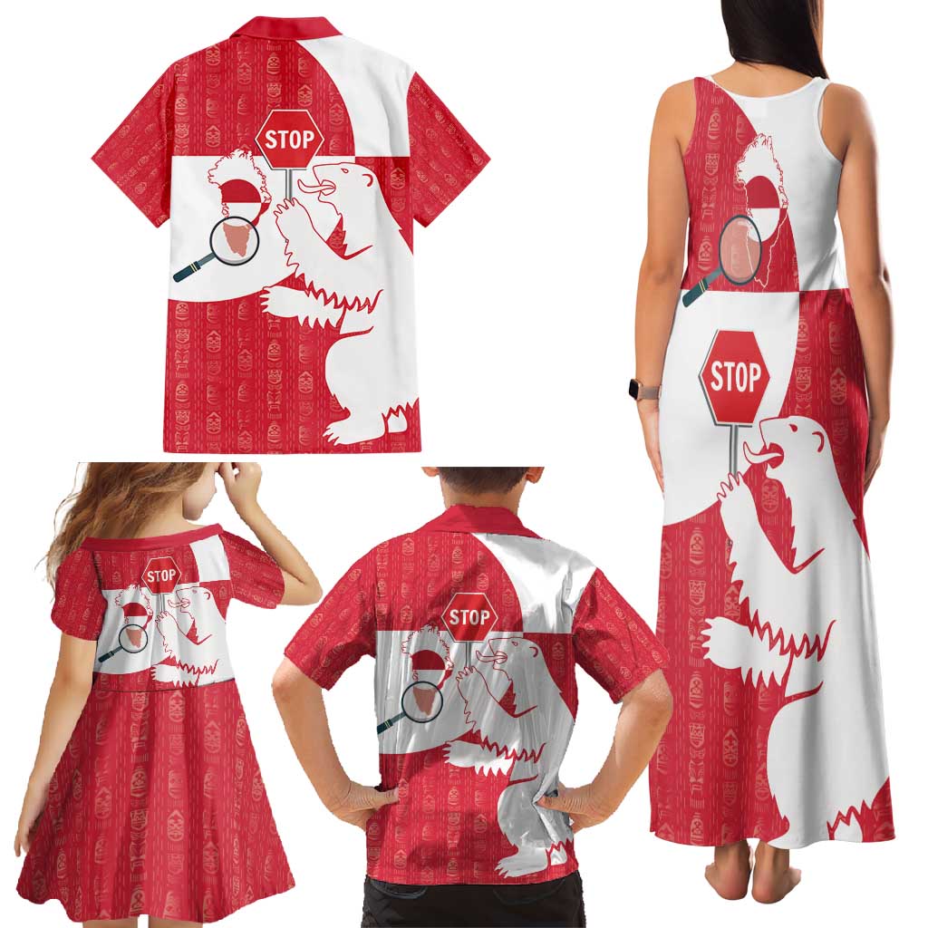 Greenland Not For Sale Family Matching Tank Maxi Dress and Hawaiian Shirt Polar Bear
