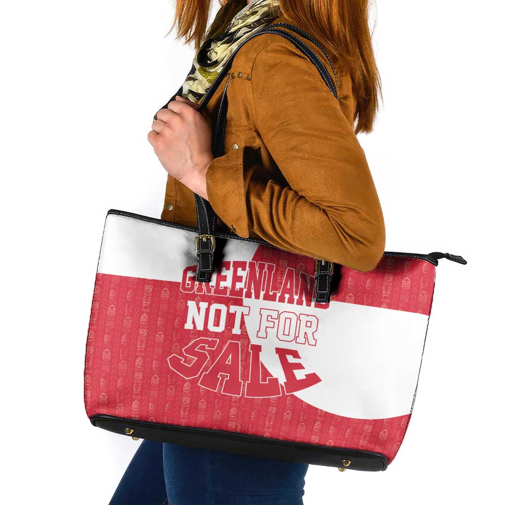 Greenland Not For Sale Leather Tote Bag Polar Bear