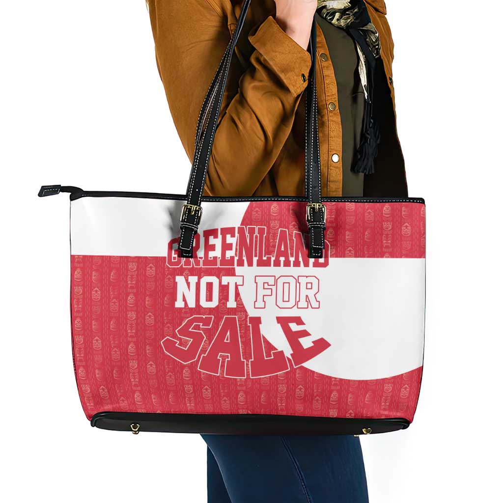 Greenland Not For Sale Leather Tote Bag Polar Bear