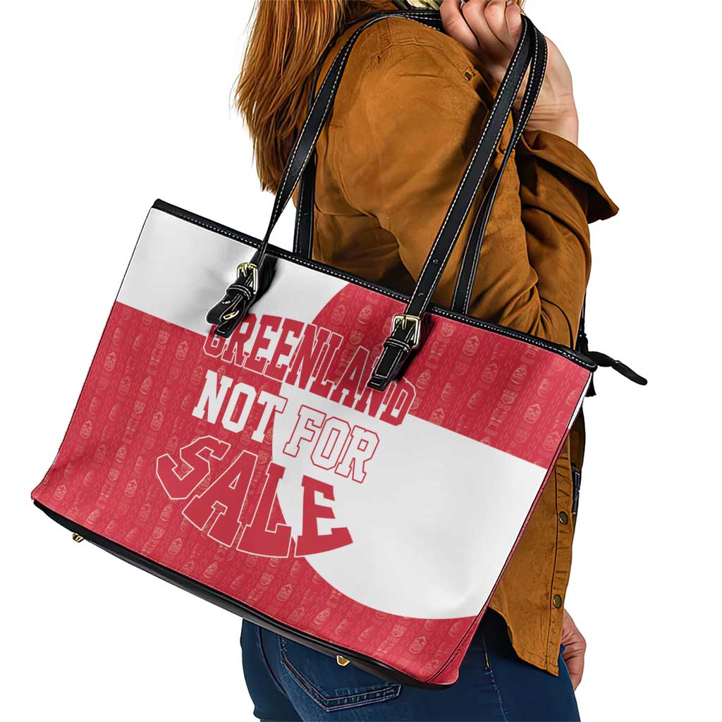 Greenland Not For Sale Leather Tote Bag Polar Bear