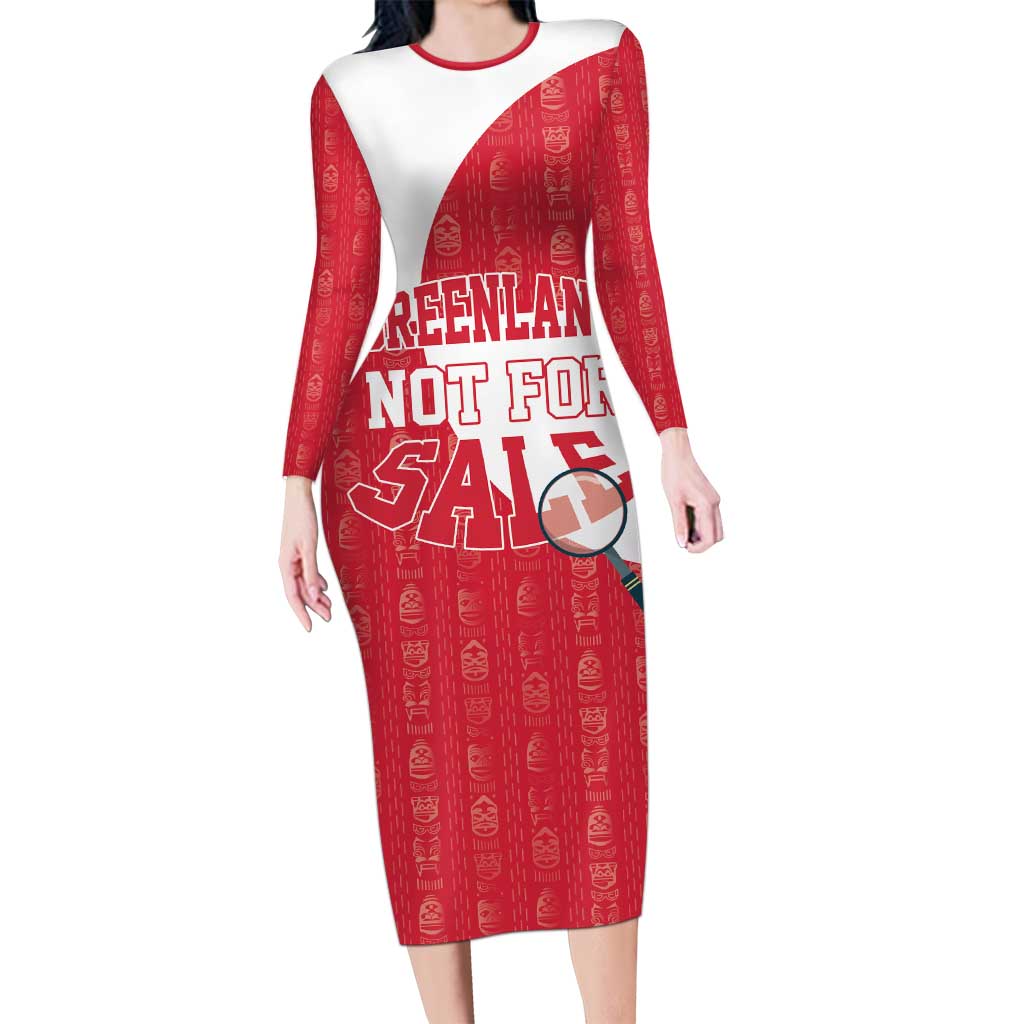 Greenland Not For Sale Long Sleeve Bodycon Dress Polar Bear