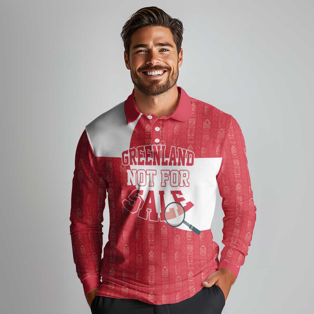 Greenland Not For Sale Long Sleeve Polo Shirt Polar Bear