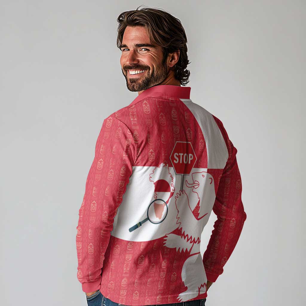 Greenland Not For Sale Long Sleeve Polo Shirt Polar Bear