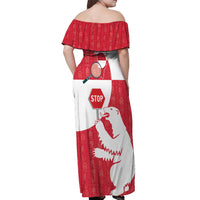 Greenland Not For Sale Off Shoulder Maxi Dress Polar Bear