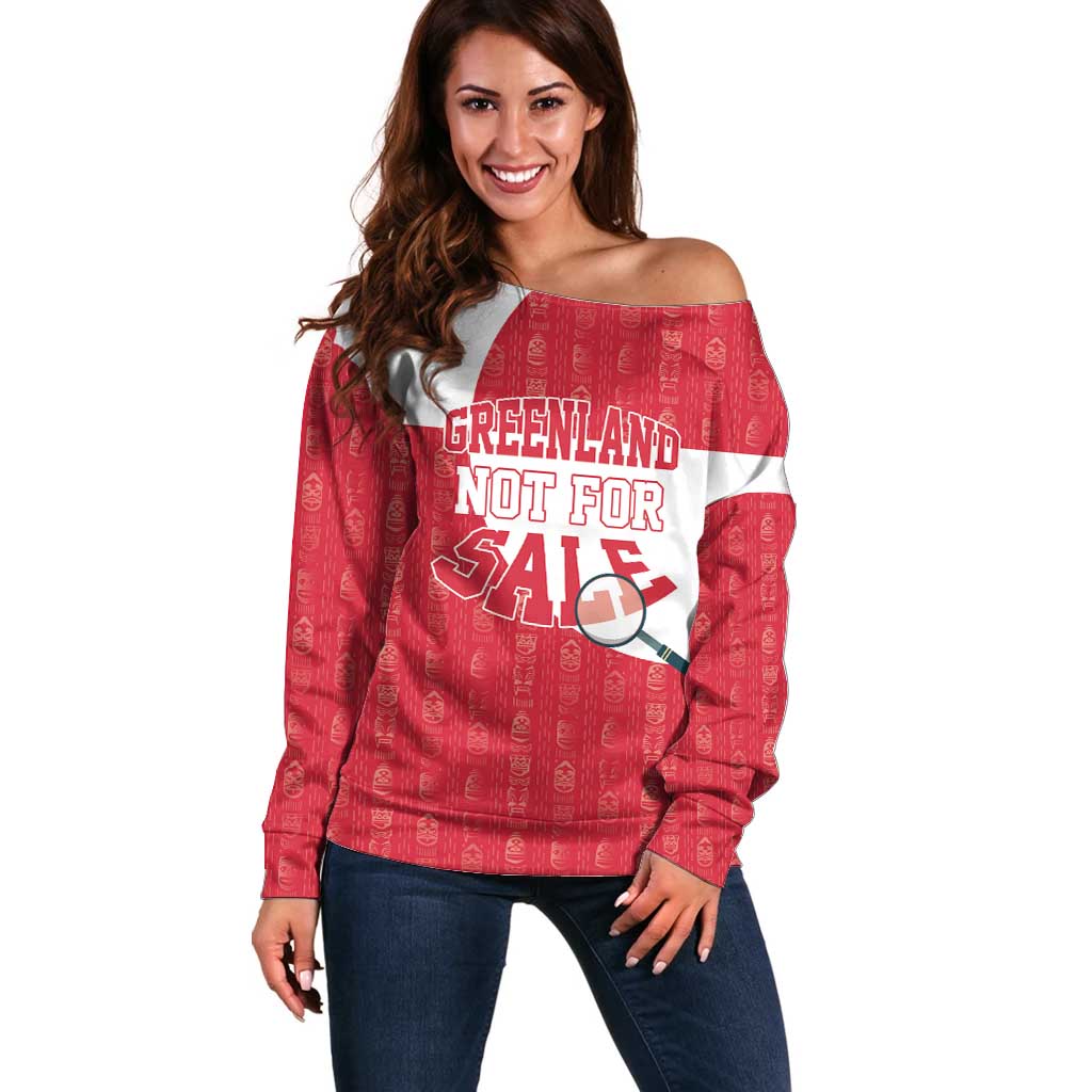Greenland Not For Sale Off Shoulder Sweater Polar Bear
