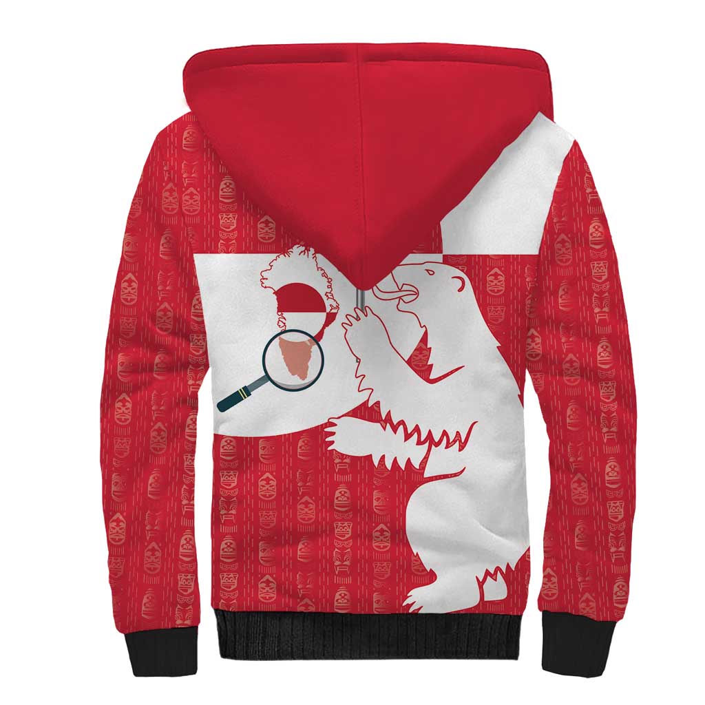 Greenland Not For Sale Sherpa Hoodie Polar Bear