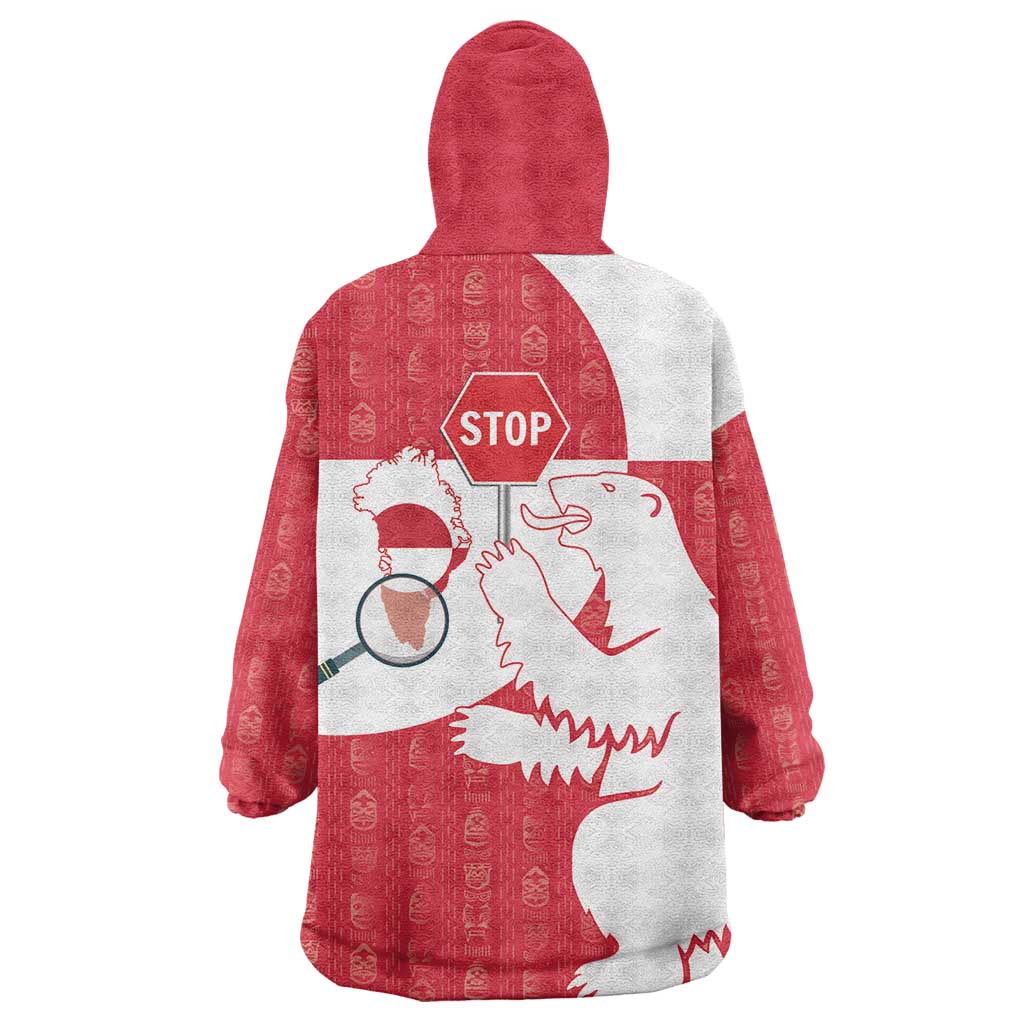 Greenland Not For Sale Wearable Blanket Hoodie Polar Bear