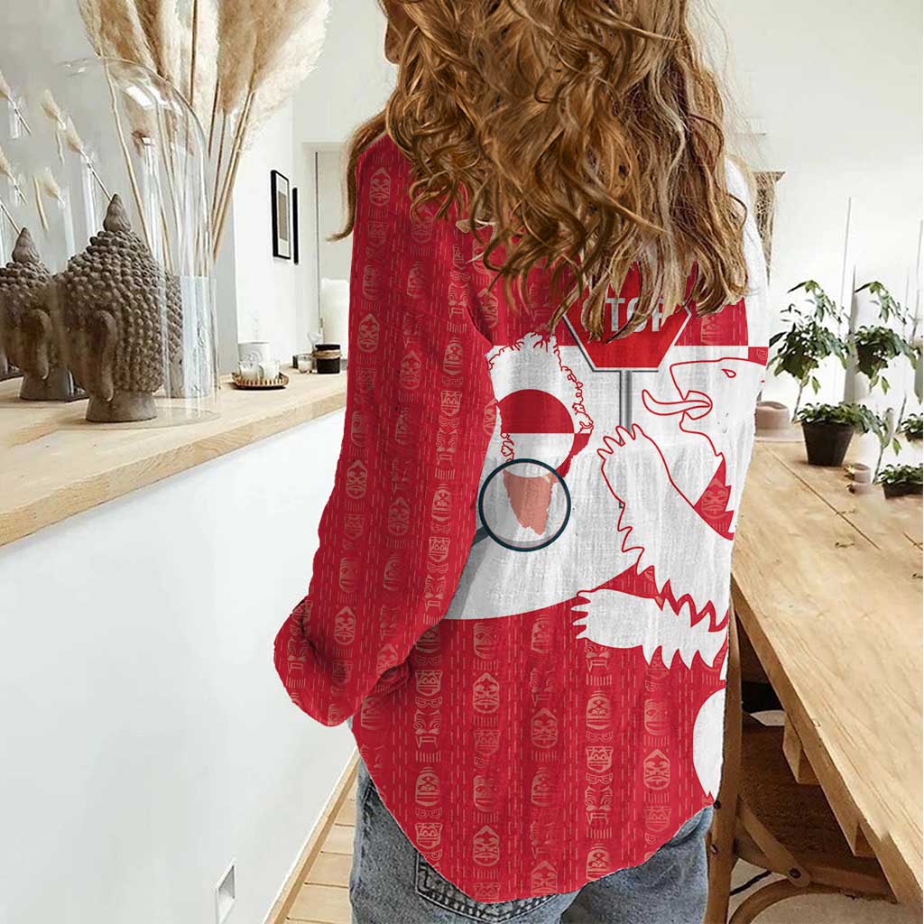 Greenland Not For Sale Women Casual Shirt Polar Bear