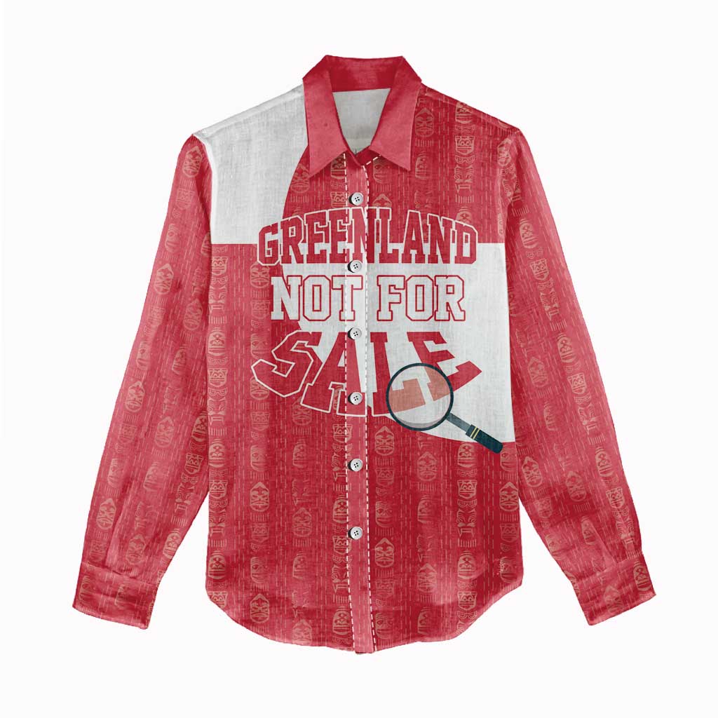 Greenland Not For Sale Women Casual Shirt Polar Bear