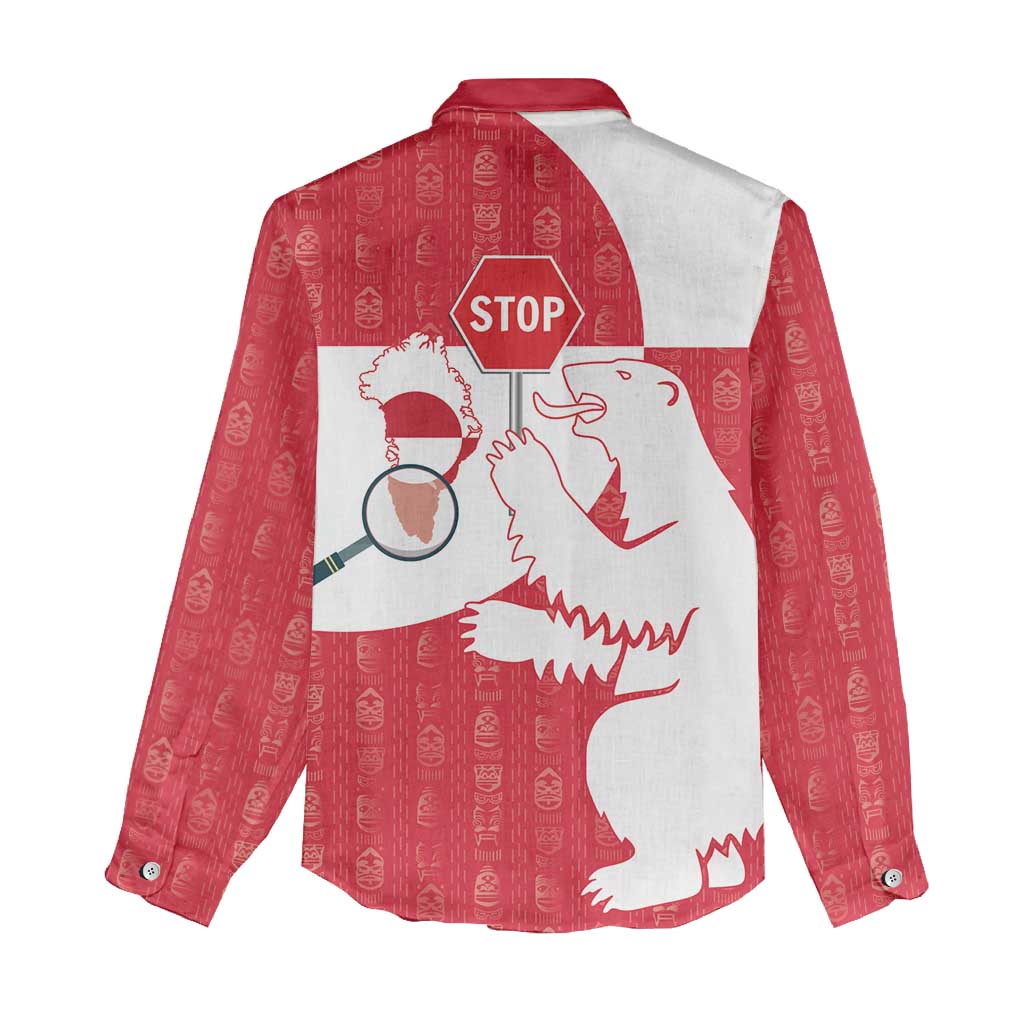 Greenland Not For Sale Women Casual Shirt Polar Bear