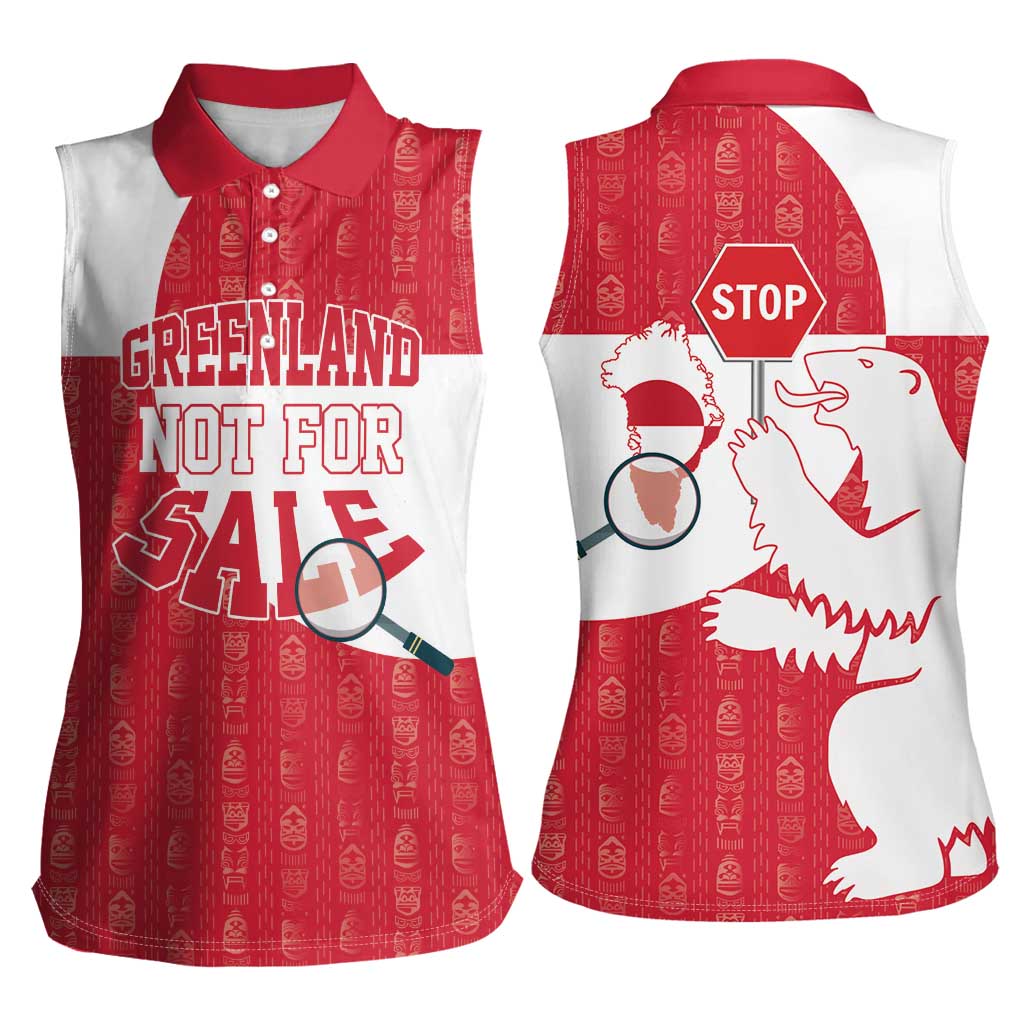 Greenland Not For Sale Women Sleeveless Polo Shirt Polar Bear
