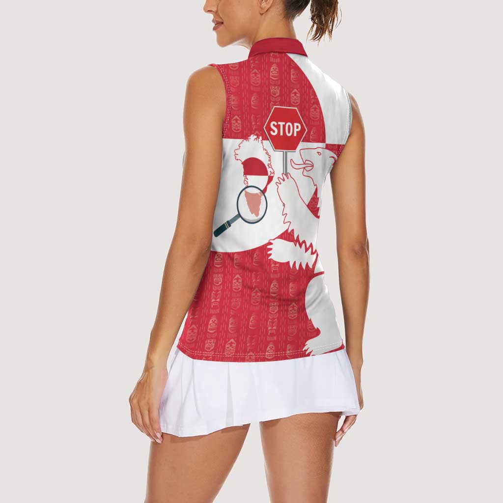 Greenland Not For Sale Women Sleeveless Polo Shirt Polar Bear