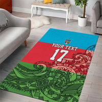Custom Azerbaijan Football Area Rug Azerbaijan Pattern Buta