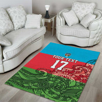 Custom Azerbaijan Football Area Rug Azerbaijan Pattern Buta