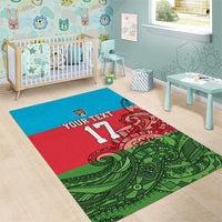 Custom Azerbaijan Football Area Rug Azerbaijan Pattern Buta