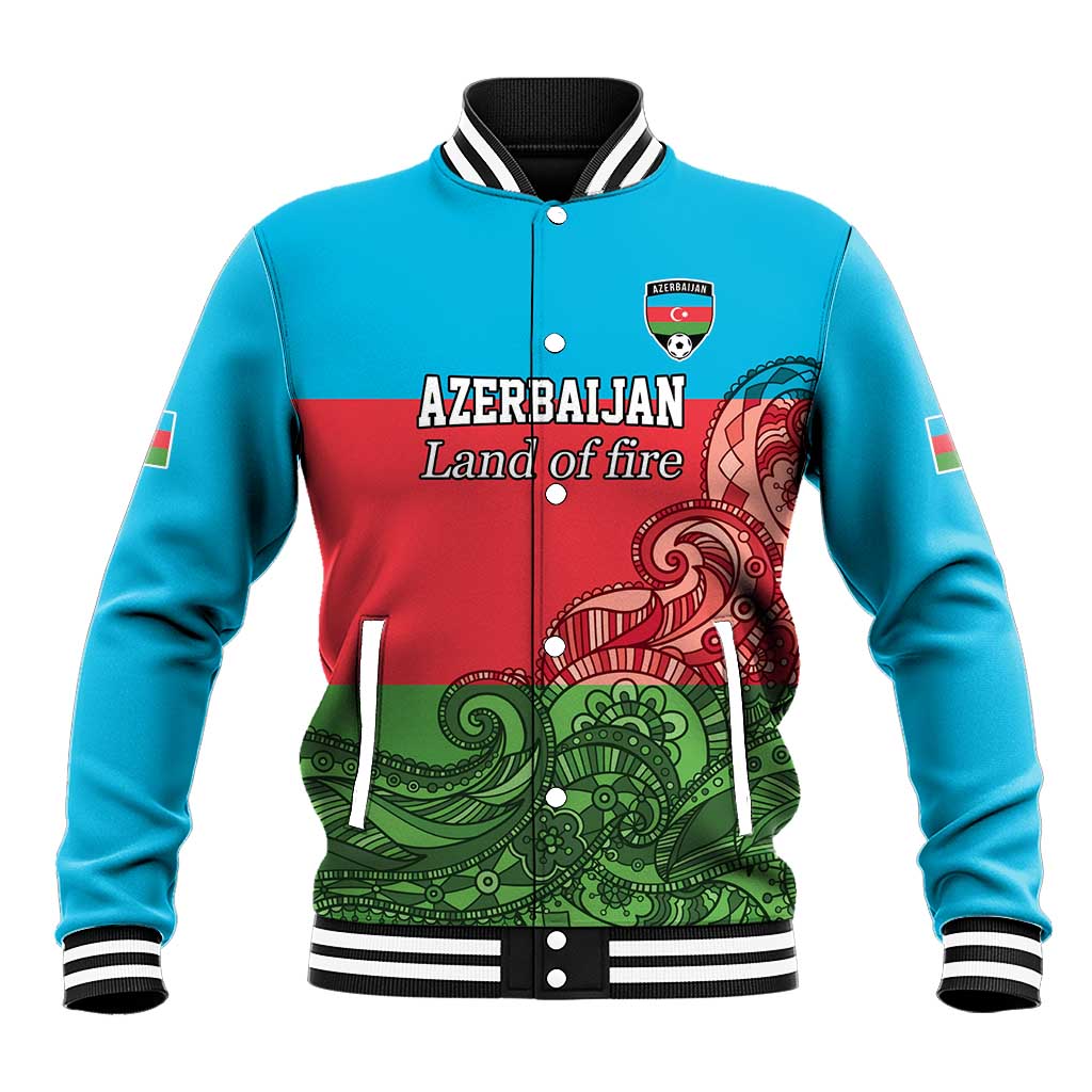 Custom Azerbaijan Football Baseball Jacket Azerbaijan Pattern Buta