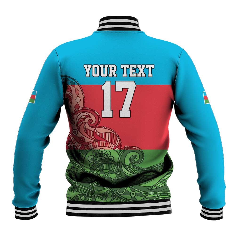 Custom Azerbaijan Football Baseball Jacket Azerbaijan Pattern Buta
