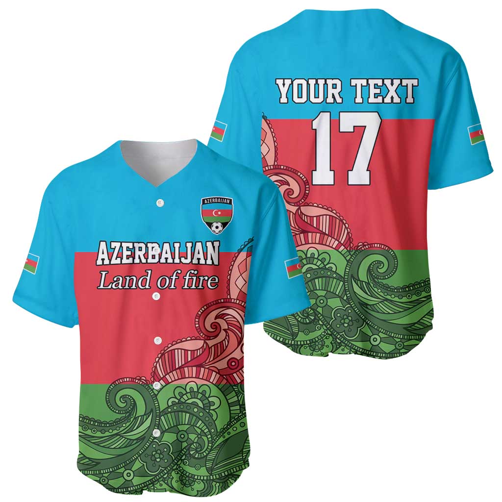 Custom Azerbaijan Football Baseball Jersey Azerbaijan Pattern Buta