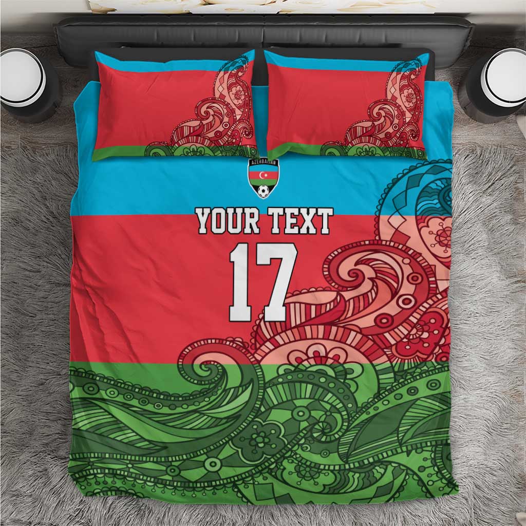 Custom Azerbaijan Football Bedding Set Azerbaijan Pattern Buta
