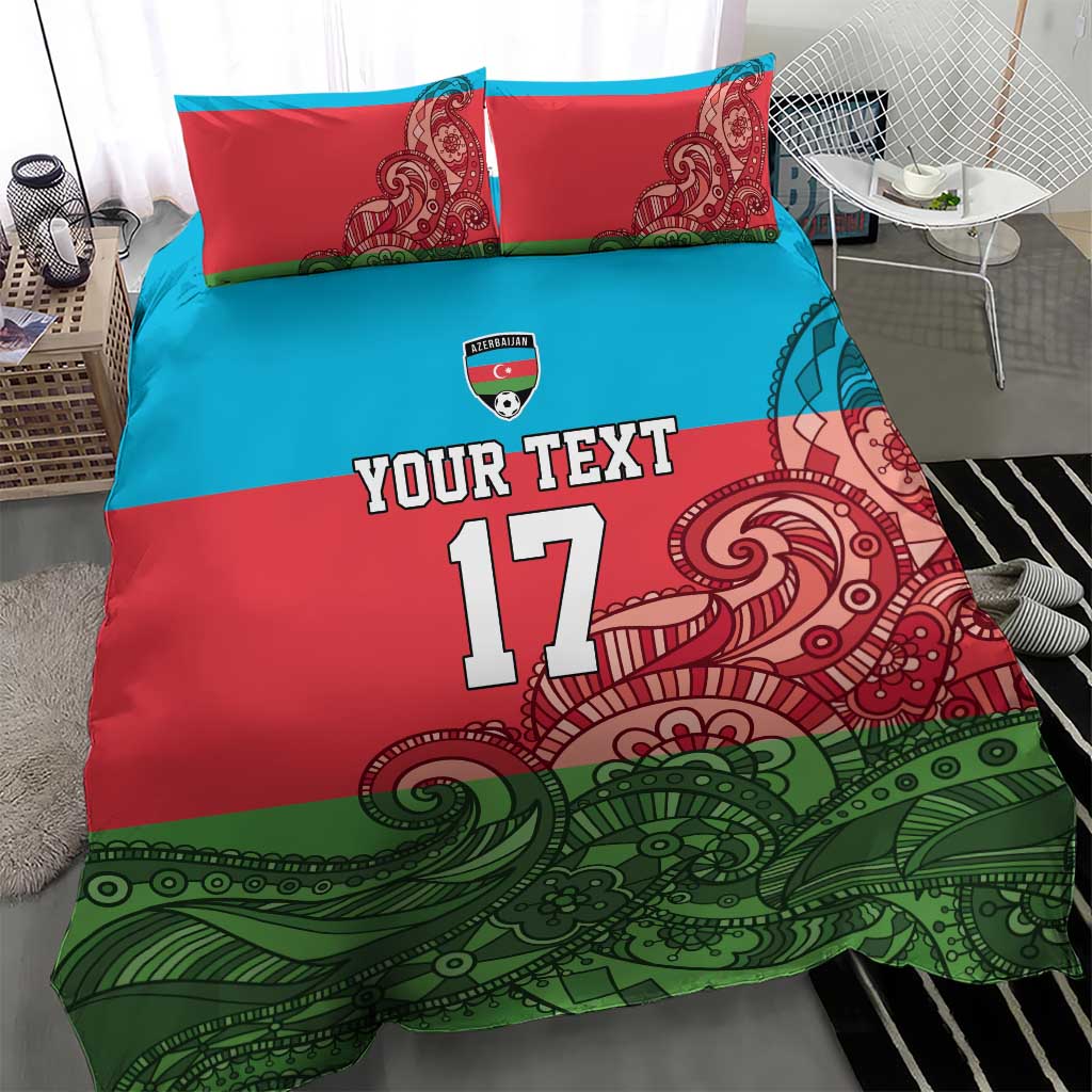 Custom Azerbaijan Football Bedding Set Azerbaijan Pattern Buta