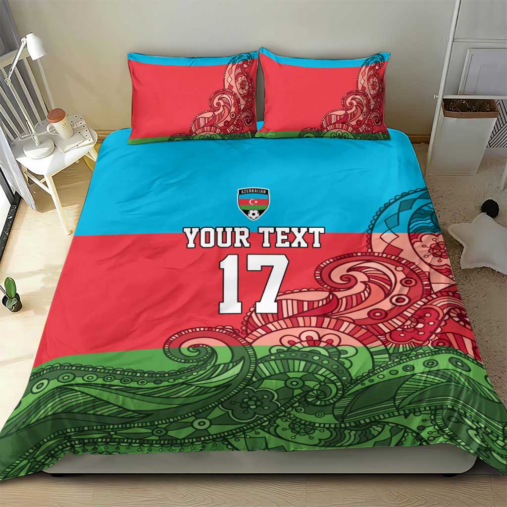 Custom Azerbaijan Football Bedding Set Azerbaijan Pattern Buta