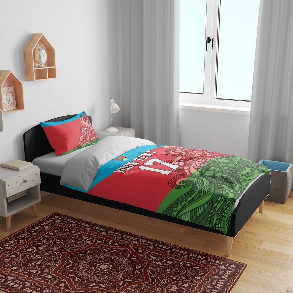 Custom Azerbaijan Football Bedding Set Azerbaijan Pattern Buta