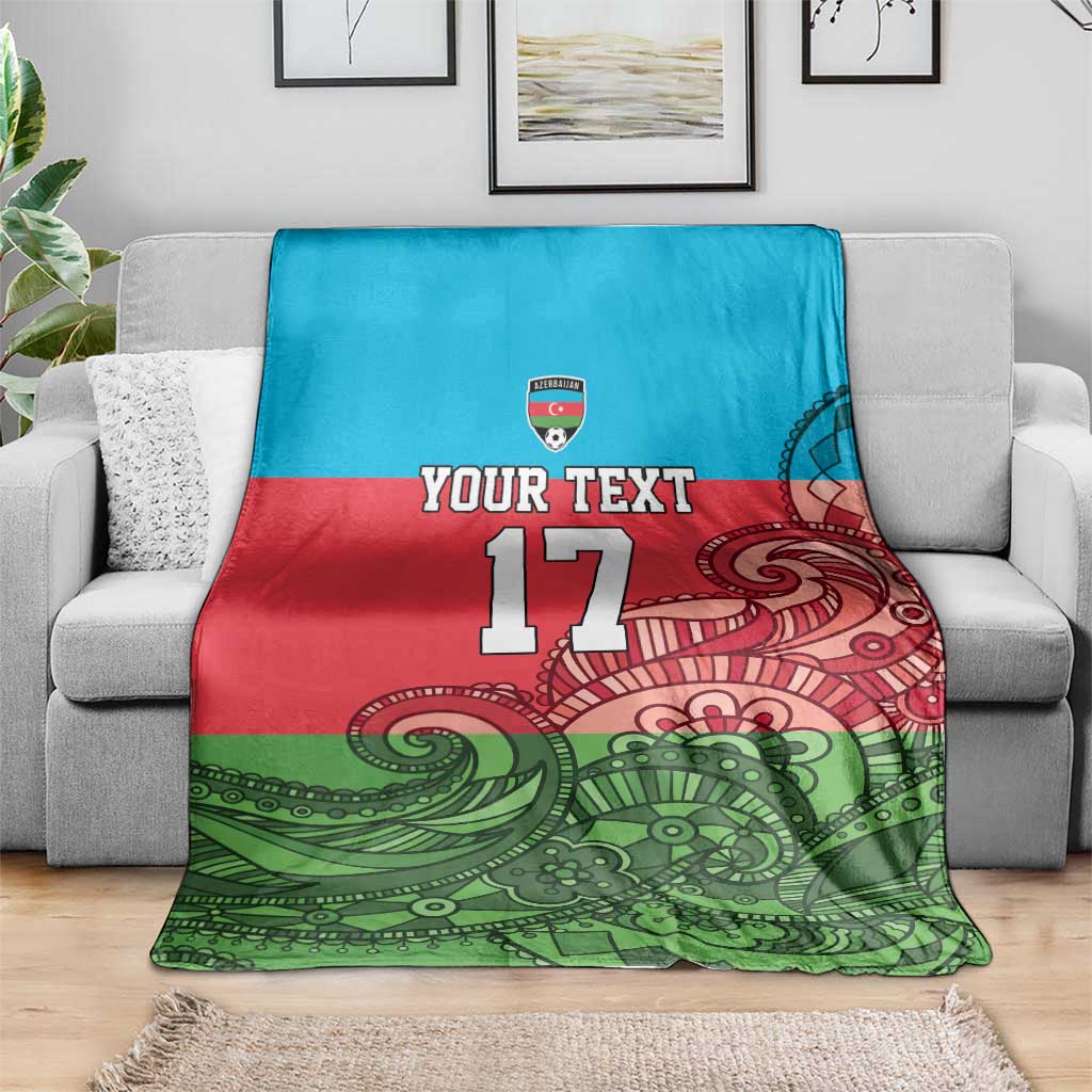 Custom Azerbaijan Football Blanket Azerbaijan Pattern Buta