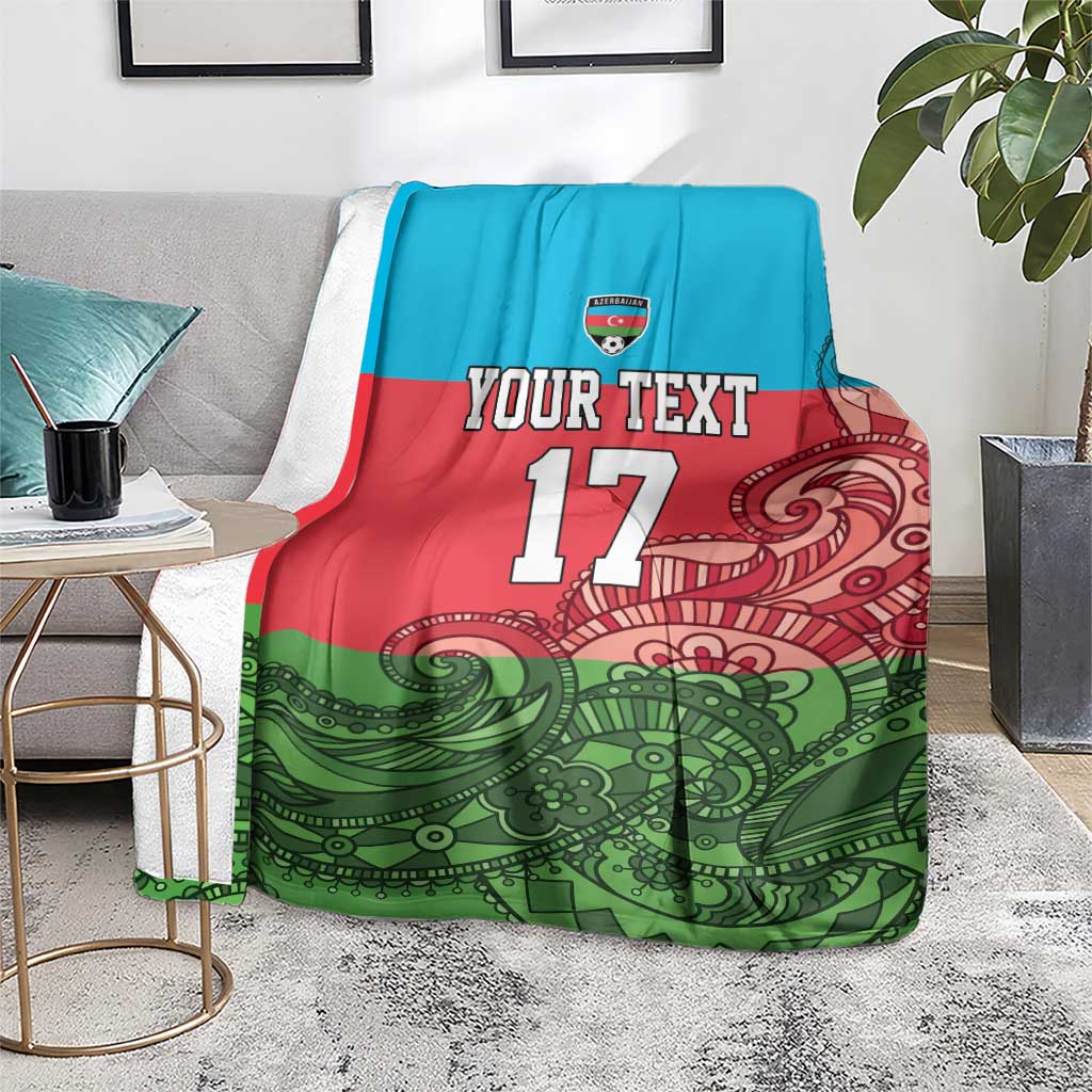 Custom Azerbaijan Football Blanket Azerbaijan Pattern Buta