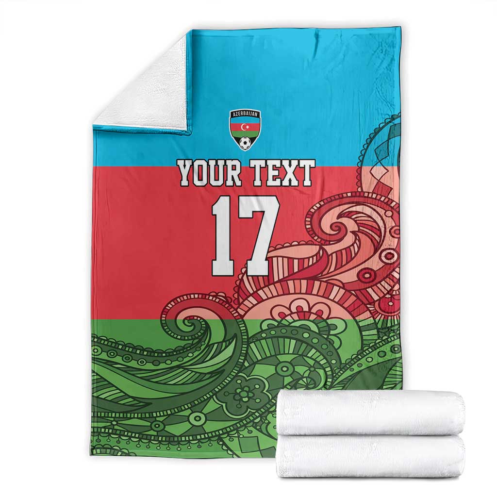 Custom Azerbaijan Football Blanket Azerbaijan Pattern Buta