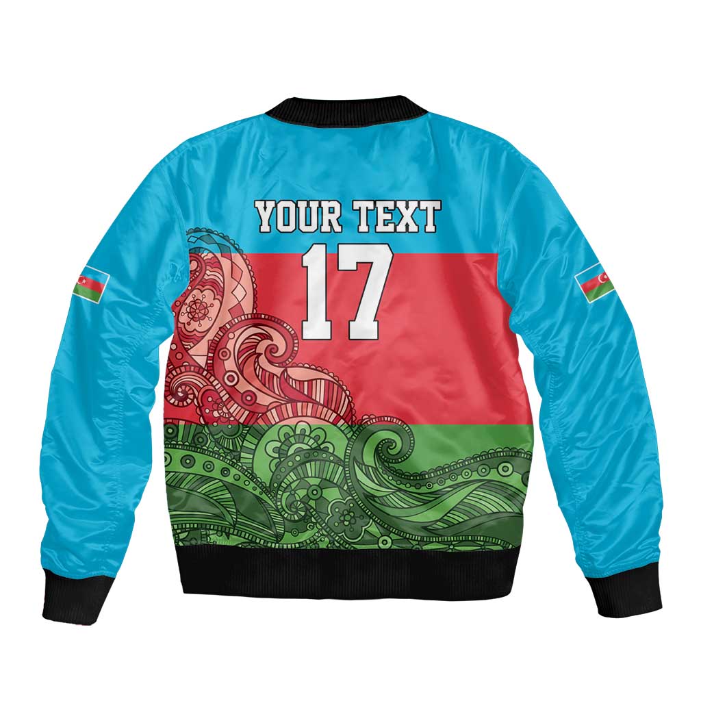Custom Azerbaijan Football Bomber Jacket Azerbaijan Pattern Buta