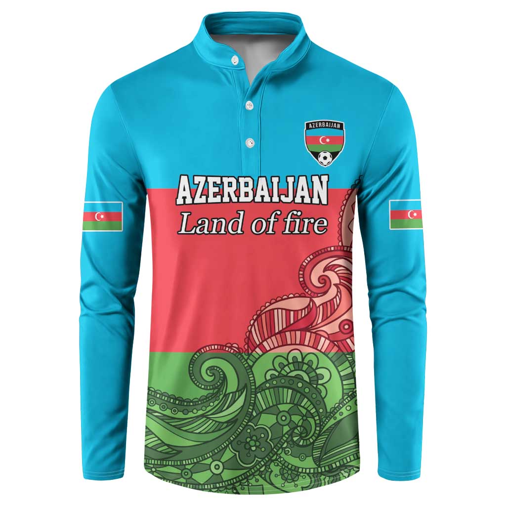 Custom Azerbaijan Football Button Sweatshirt Azerbaijan Pattern Buta