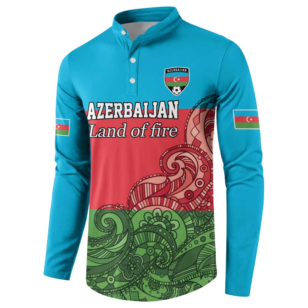 Custom Azerbaijan Football Button Sweatshirt Azerbaijan Pattern Buta