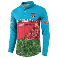 Custom Azerbaijan Football Button Sweatshirt Azerbaijan Pattern Buta