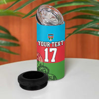 Custom Azerbaijan Football 4 in 1 Can Cooler Tumbler Azerbaijan Pattern Buta