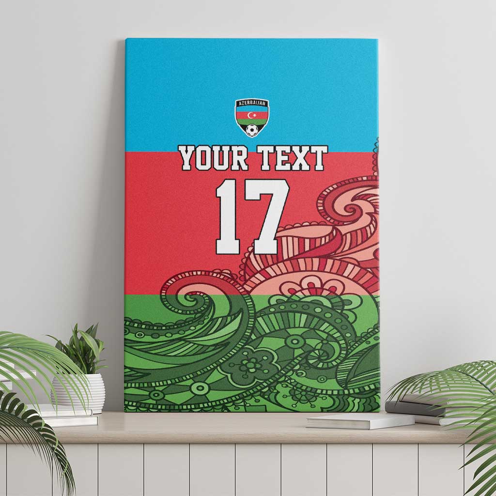 Custom Azerbaijan Football Canvas Wall Art Azerbaijan Pattern Buta