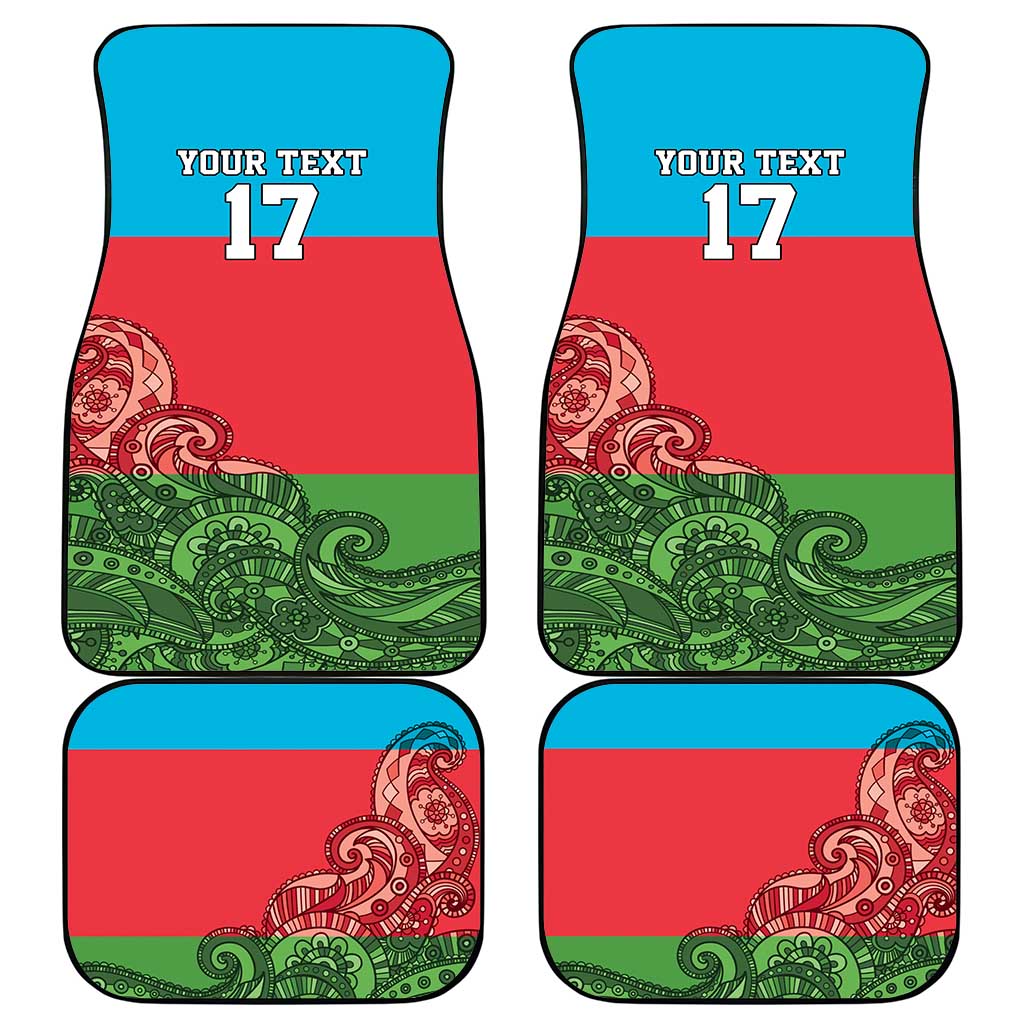 Custom Azerbaijan Football Car Mats Azerbaijan Pattern Buta