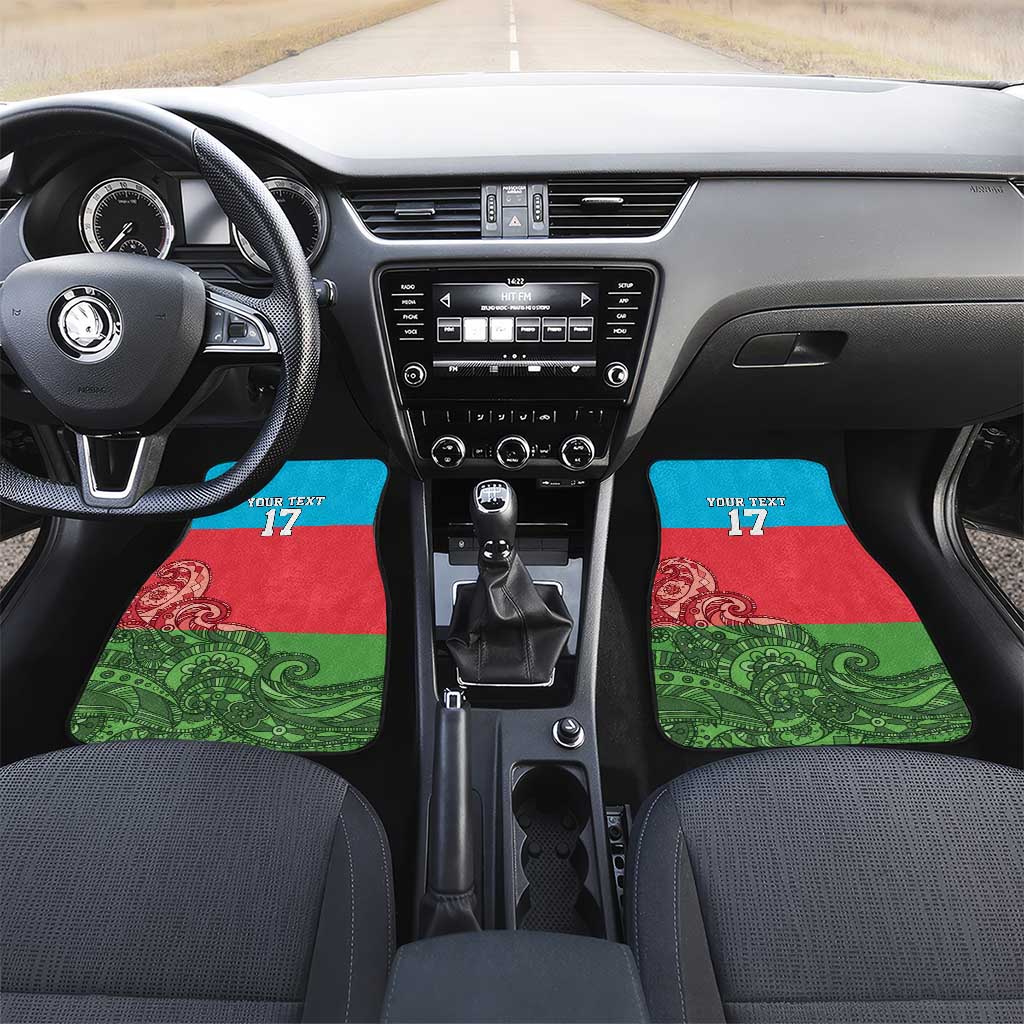 Custom Azerbaijan Football Car Mats Azerbaijan Pattern Buta