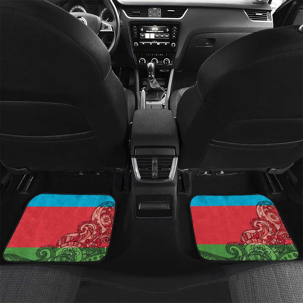 Custom Azerbaijan Football Car Mats Azerbaijan Pattern Buta