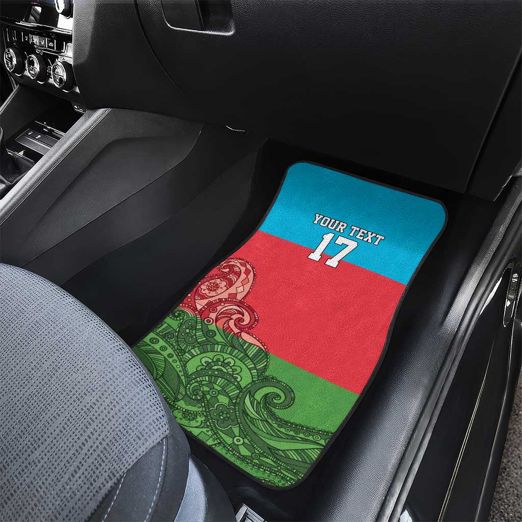 Custom Azerbaijan Football Car Mats Azerbaijan Pattern Buta