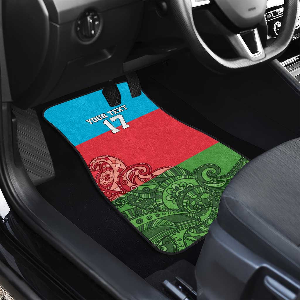 Custom Azerbaijan Football Car Mats Azerbaijan Pattern Buta