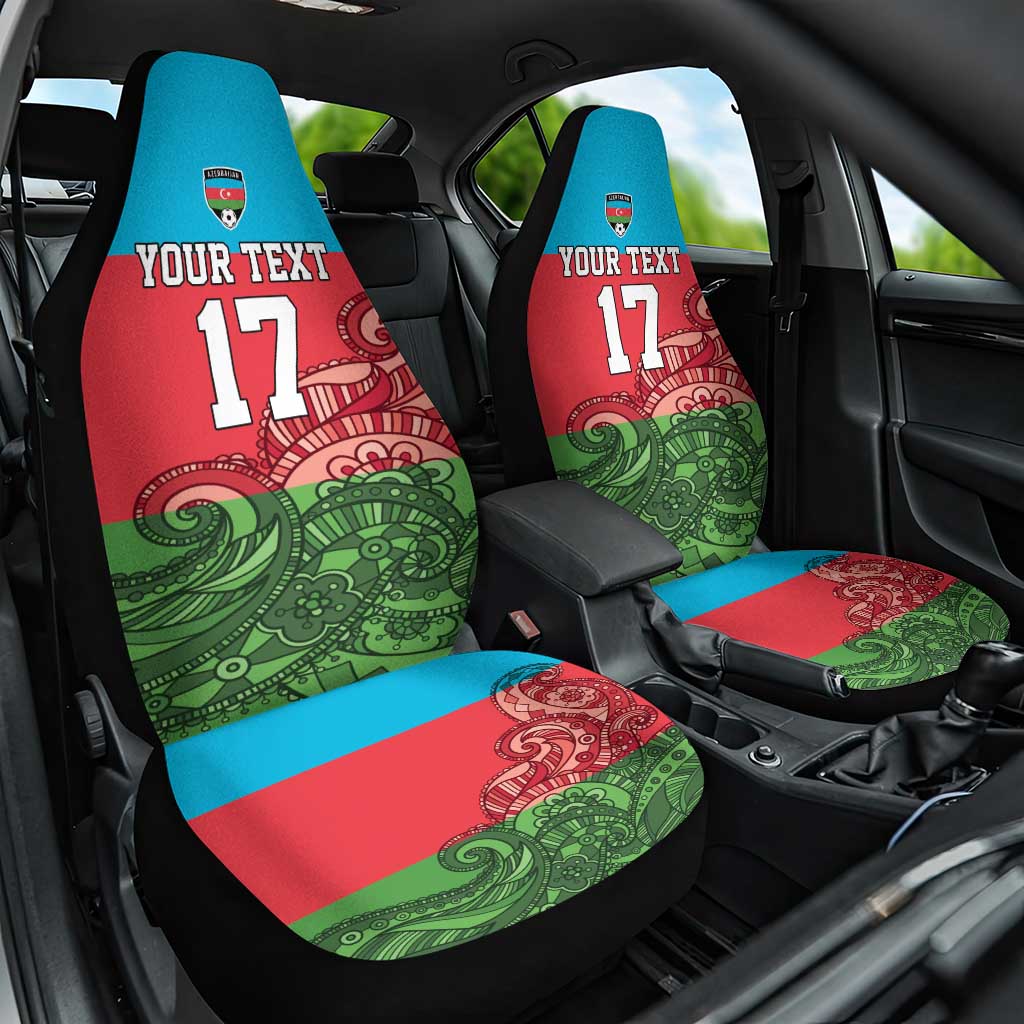 Custom Azerbaijan Football Car Seat Cover Azerbaijan Pattern Buta