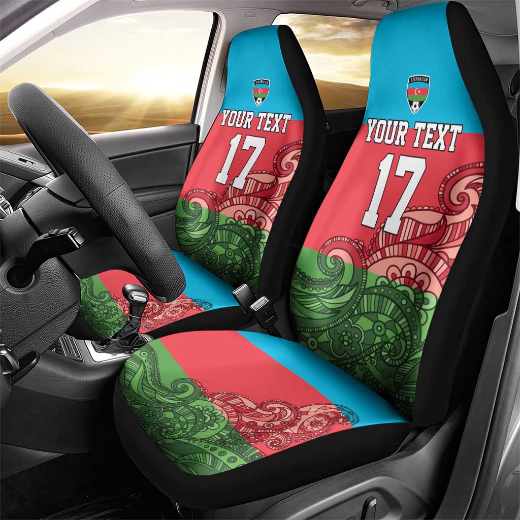 Custom Azerbaijan Football Car Seat Cover Azerbaijan Pattern Buta