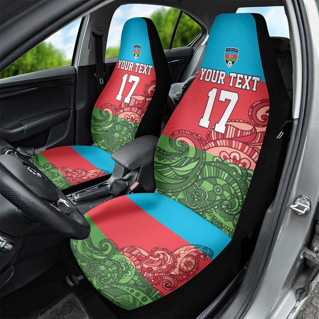 Custom Azerbaijan Football Car Seat Cover Azerbaijan Pattern Buta