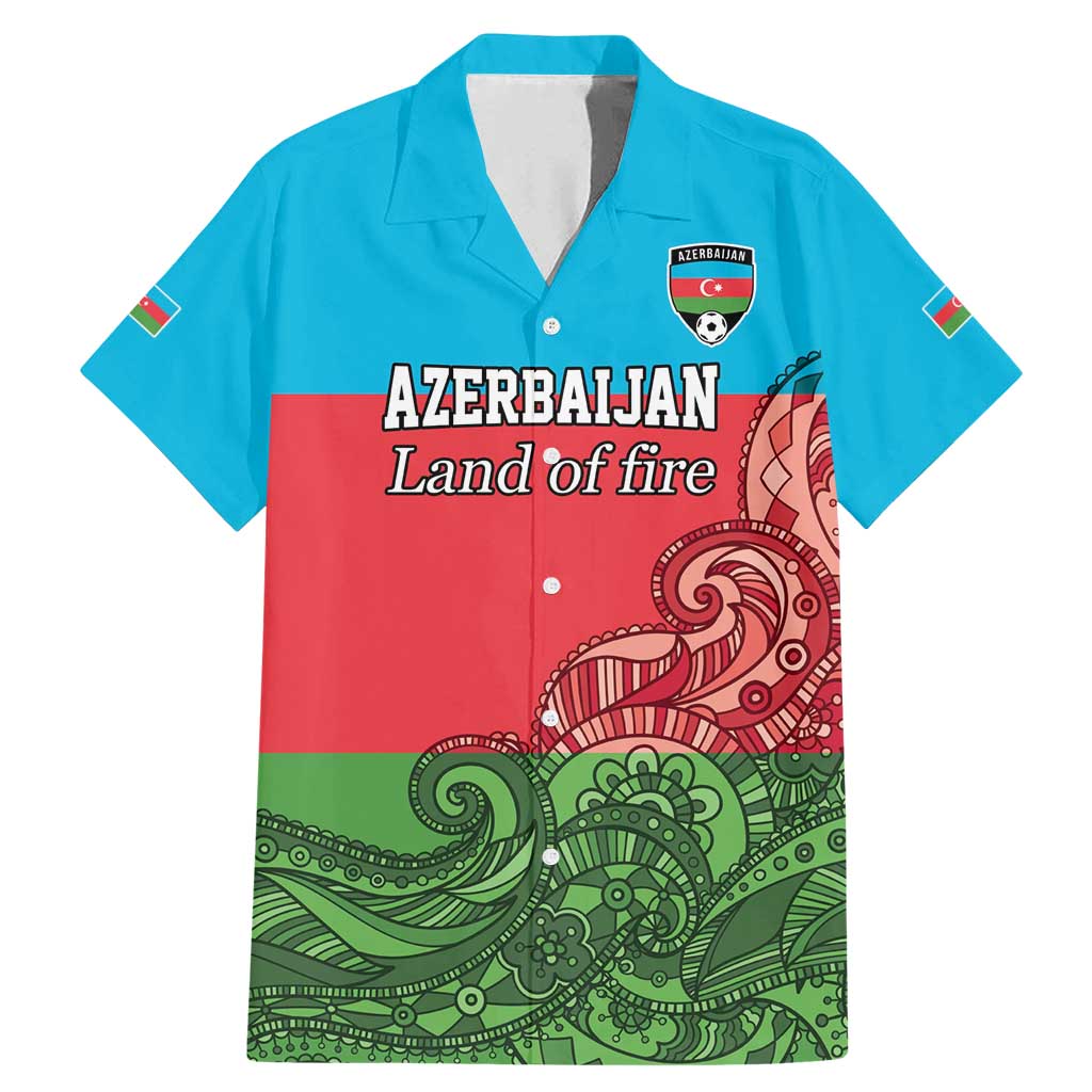 Custom Azerbaijan Football Family Matching Mermaid Dress and Hawaiian Shirt Azerbaijan Pattern Buta