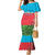 Custom Azerbaijan Football Family Matching Mermaid Dress and Hawaiian Shirt Azerbaijan Pattern Buta