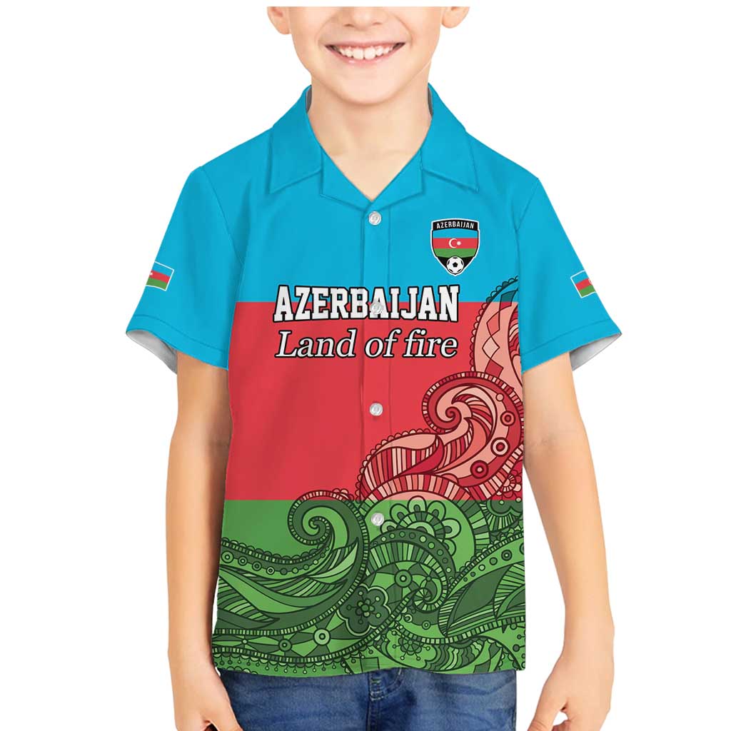 Custom Azerbaijan Football Family Matching Mermaid Dress and Hawaiian Shirt Azerbaijan Pattern Buta