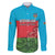 Custom Azerbaijan Football Family Matching Off The Shoulder Long Sleeve Dress and Hawaiian Shirt Azerbaijan Pattern Buta