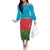 Custom Azerbaijan Football Family Matching Off The Shoulder Long Sleeve Dress and Hawaiian Shirt Azerbaijan Pattern Buta