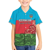 Custom Azerbaijan Football Family Matching Off The Shoulder Long Sleeve Dress and Hawaiian Shirt Azerbaijan Pattern Buta