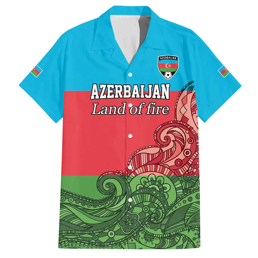 Custom Azerbaijan Football Family Matching Off Shoulder Maxi Dress and Hawaiian Shirt Azerbaijan Pattern Buta